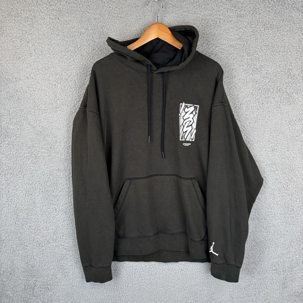 Air Jordan Hoodie Mens XL Black Faded Zion Lets Dance Graphic‎ Sweatshirt